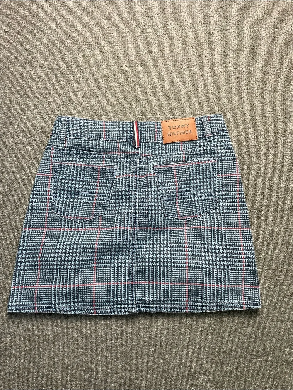Tommy Hilfiger Denim Houndstooth Vest Skirt Set Girl L 12/14 Y2K Preppy Clueless